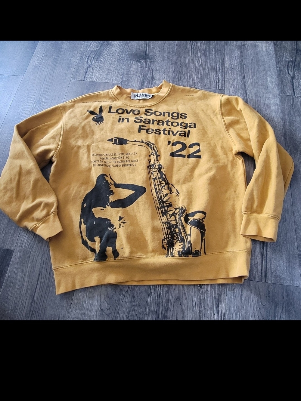 PLAYBOY Mustard Yellow Graphic Crewneck Sweatshirt